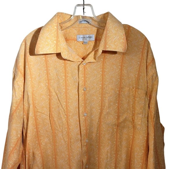 Linea Dome Chemise Peach Cotton Shirt Men's XXL - Picture 4 of 5